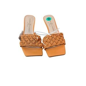 Chinese Laundry Los Angeles Orange Yazzie Heeled Sandal Size 8 NEW